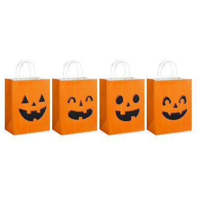 4ct Small Halloween Gift Bags Bundle Jack-O'-Lantern