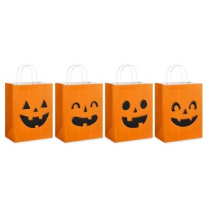 4ct Small Halloween Gift Bags Bundle Jack-O'-Lantern - 1 of 4