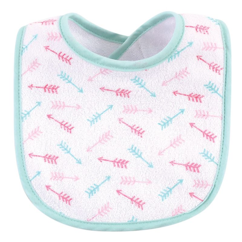 Luvable Friends Baby Girl Cotton Terry Bibs 10pk, Girl Elephant Damask, One Size, 3 of 8