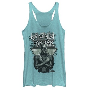 Women's Marvel Black Panther 2018 Wakanda Salute Racerback Tank Top - 1 of 3