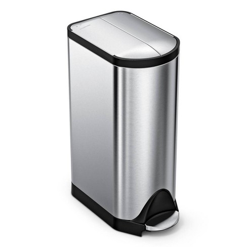 simplehuman 30L Butterfly Lid Kitchen Step Trash Can Stainless Steel: Pedal-Operated, Fingerprint-Resistant, Indoor Use - image 1 of 4