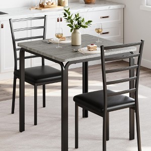 3pcs Dining Table Set, Industrial Dining Breakfast Table and 2 Chairs - 1 of 4