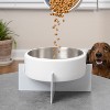 THE LICKER STORE Intersecta Small/Medium Concrete & Stainless Steel Bowl 16oz (2 Cups) w/ Metal Stand Pet Feeder - 2 of 4