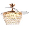 Bella Depot 42" Modern Gold Crystal Ceiling Fan - 2 of 4