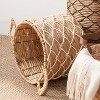 Gulches Round Water Hyacinth Woven Basket with Handles£¬Natural Brown£¬For Clothes, Towels, Canvas, Toys and Magazine Storage and Home Decoration - 3 of 4