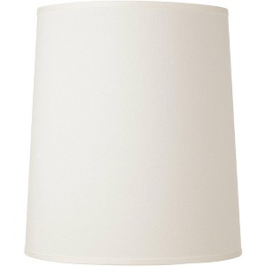 Springcrest Drum Lamp Shade Off-White Fabric Large 14" Top x 16" Bottom x 18" High Spider with Replacement Harp and Finial Fitting - 1 of 3