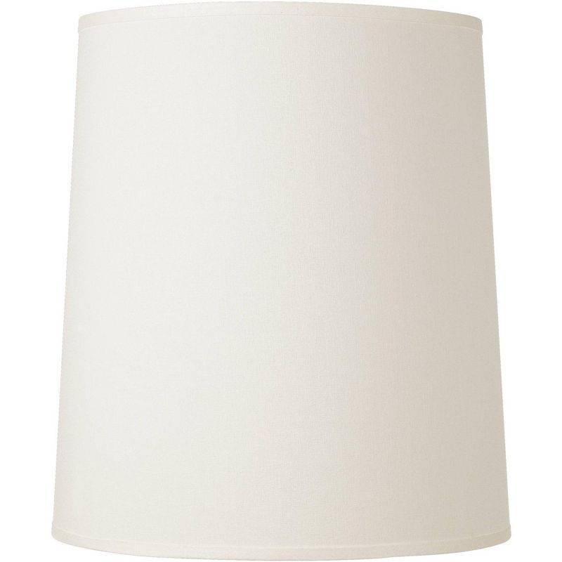 Springcrest Drum Lamp Shade Off-White Fabric Large 14" Top x 16" Bottom x 18" High Spider with Replacement Harp and Finial Fitting, 1 of 8