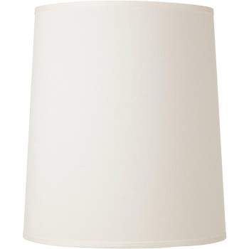 Springcrest Drum Lamp Shade Off-White Fabric Large 14" Top x 16" Bottom x 18" High Spider with Replacement Harp and Finial Fitting