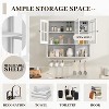 Sapphtopaz Modern Wall Mounted Bathroom Cabinet with Open Shelf & Towel Rack,2-Tier Wall Cabinet with Fluted Glass Doors Storage Cabinet - 4 of 4