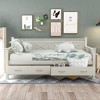 Twin Size Storage Daybed with Two Under-bed Drawers and X-shaped Frame, Modern and Rustic Casual Style Daybed, Gray/Cream White-ModernLuxe - image 2 of 4