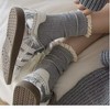 Anna-Kaci Women's 3-Pack Ribbed Crew Socks with Soft Lace Trim and Comfortable Stretch Knit Design - 3 of 3