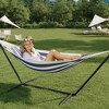 EcoSummer Double Hammock with Stand, 450lbs Heavy Duty 2-Person Cotton Hammock for Indoor Outdoor Relaxation. - 4 of 4
