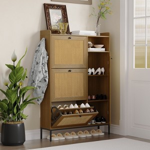 Shoe Storage Cabinet with 3 Flip Drawers, Freestanding Organizer with Adjustable Shelves for Entryway, Shoes Rack Cabinet for Hallway, Easy Assembly - 1 of 4
