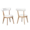 Dexmalle Set of 2 Modern Rubberwood Dining Chairs,Natural + Beige - 2 of 4