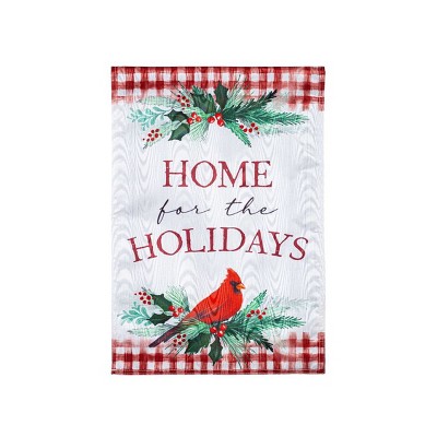 Evergreen Garden Flag Holiday Cardinal Moire Double Sided Indoor Outdoor Decor 18" x 12.5"