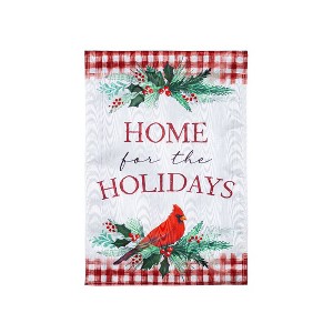 Evergreen Garden Flag Holiday Cardinal Moire Double Sided Indoor Outdoor Decor 18" x 12.5" - 1 of 2