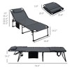 Aghana Digitals 2-Pack Foldable Mesh Pool Lounge Chairs with 5 Recline Positions, Reading Hole, - 3 of 4