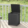 Lirago 30 Gal 113L Outdoor Storage Box with Lid Weatherproof Polypropylene Resin UV Protected KD Design Black - 2 of 4