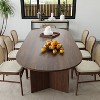 67" Farmhouse Large Oval Brown Dining Table for 4-6 People with V-Shaped Legs for Dining Room and Living Room - 2 of 4