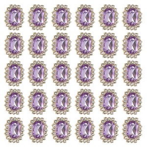 Unique Bargains Button Charms Jewelry Making Craft Acrylic Rhinestones 30 Pcs - 1 of 4