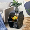 XIYUYEU Modern Hexagonal Textured-Pattern Coffee Table with Storage,Multi-Hole Design Center Table for Living Room - 2 of 4