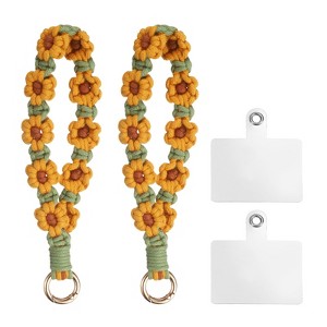 Unique Bargains Cotton Lanyard Handmade Multi-Purpose Phone Wrist Straps 2 Pcs 7 Inch - 1 of 4