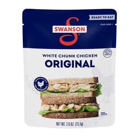 Swanson Original White Chunk Chicken Ready To Eat Fully Cooked - 2.6oz :  Target