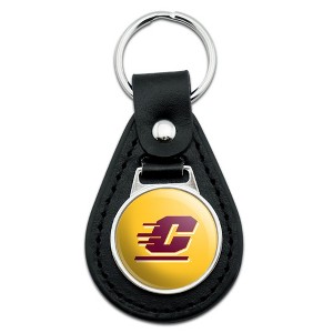 Central Michigan University Secondary Black Leather Keychain - 1 of 4