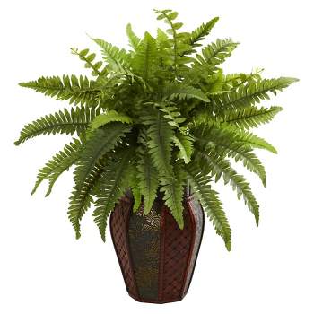 14 X 13 3pc Artificial Ferns With Planter Set - Nearly Natural : Target