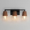 Maxim Lighting Carpenter 3 - Light Vanity in  Walnut/Black - 4 of 4