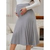 INSPIRE CHIC Women's Maternity Sweater Skirt A Line Over the Belly Knit Midi Pregnancy Pleated Skirts - 2 of 4