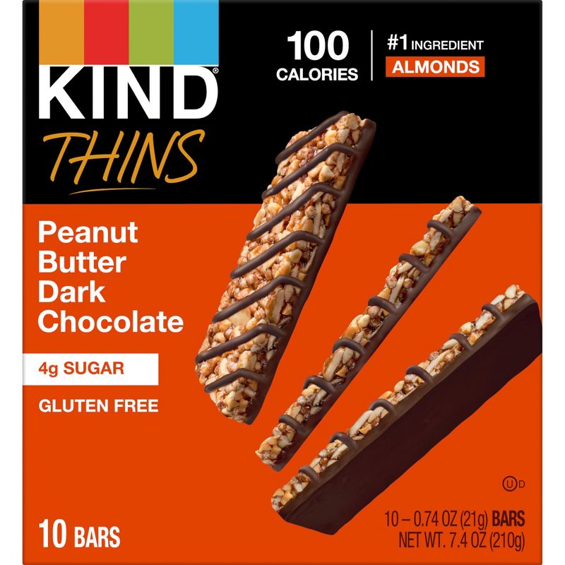 KIND Thins Peanut Butter Dark Chocolate - 7.4oz/10ct, 3 of 11