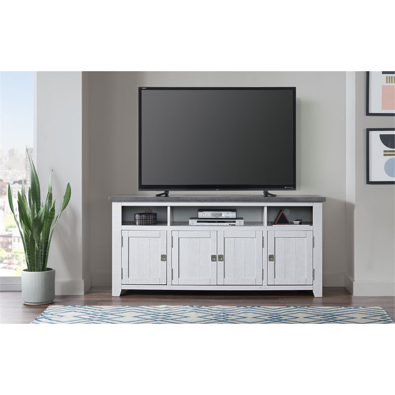 Foundry 65" TV Stand White Stain with Gray Top - Martin Svensson Home, 5 of 10