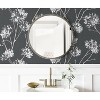 NextWall One O'Clock Botanical Peel and Stick Wallpaper Charcoal Gray: Vinyl, Self-Adhesive, Floral, Bathroom Decor - 4 of 4