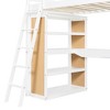 PAGED Simple Metal Loft Bed Bunk Bed with Desk, Twin Size Bed Frame with Storage Shelves, Ladder and Guardrail for Kids, Teens, Adults - 4 of 4