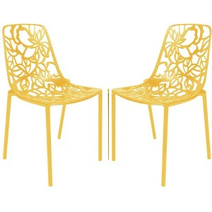 LeisureMod Devon Modern Aluminum Outdoor Stackable Dining Chair - 1 of 4