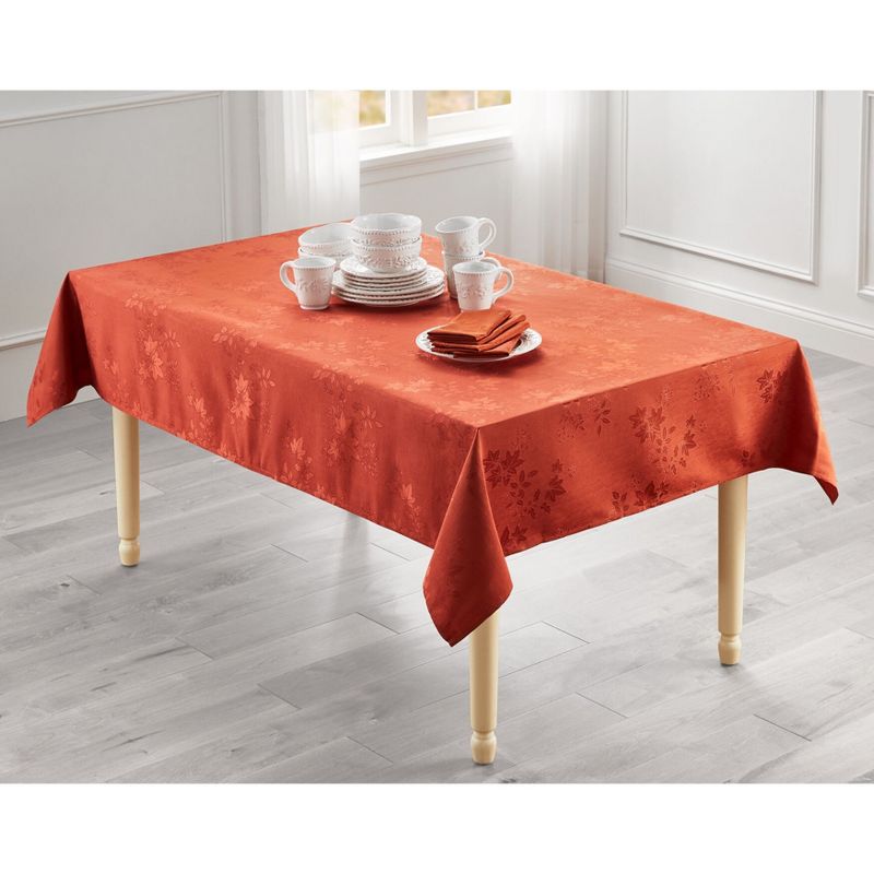 BrylaneHome Vintage Leaves Damask Tablecloth (52" X 70"), 1 of 2
