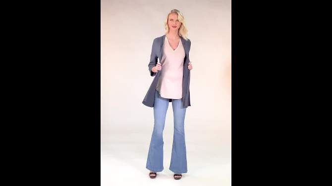24seven Comfort Apparel Women's Maternity Open Front Cardigan, 2 of 6, play video