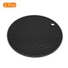 Unique Bargains Silicone Heat Resistant Non-Slip Flexible Trivet Mats 7.08" x 7.08" x 0.24" Black 2 Pcs - image 3 of 3