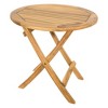 Nordic Teak 20" Natural Outdoor Round Folding Side Table - image 2 of 4