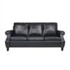 Modern Faux Leather Sofa Couch With Nailhead Trim, Comfy Upholstered 3-Seater Sofa Couch With Rolled Armrest, Birchwood Legs Supports - 4 of 4