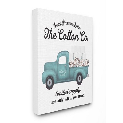 Stupell Industries Toilet Paper Family Bathroom Sign Premium Cotton Truck