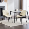 NicBex Set of 2 Mid-Century Modern Dining Chairs with Soft Backrest,Faux Leather Armless Chairs with Metal Legs for Kitchen,Living Room - 3 of 4