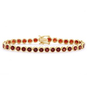 Designs By Gioelli 14K Gold Over Sterling Silver Garnet Tennis Bracelet - 1 of 2