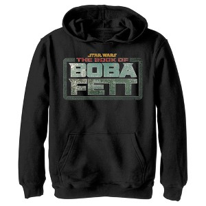 Boy's Star Wars: The Book of Boba Fett Distressed Logo Pull Over Hoodie - 1 of 4
