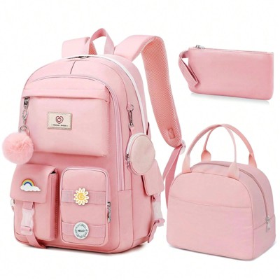 FATMOON School Backpack For Back to School- 18″ Multifunctional Large Capacity Cute Girls Backpack - Students Bookbag Travel Daypack