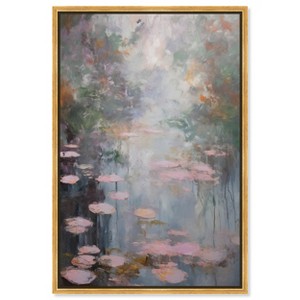 Art Remedy Pink Impressionisty Lilypads Impressionism Wall Art Framed - 1 of 4