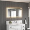 PAGED LED Bathroom Mirror with Front and Backlight, Wall Mounted Vanity Mirror with Aluminum Frame, Anti-Fog, Memory, 3 Colors - 2 of 4