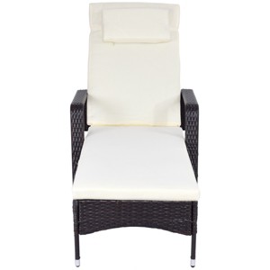 Tangkula Adjustable Wicker Patio Lounge Outdoor Rattan Cushioned Recliner - 1 of 4