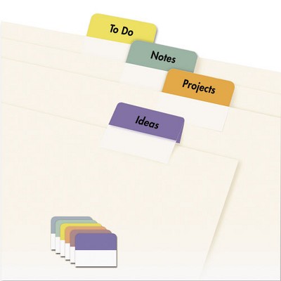 Avery Assorted Color Printable Plastic Tabs with Self-Adhesive, 1.25" Wide, Pack of 96